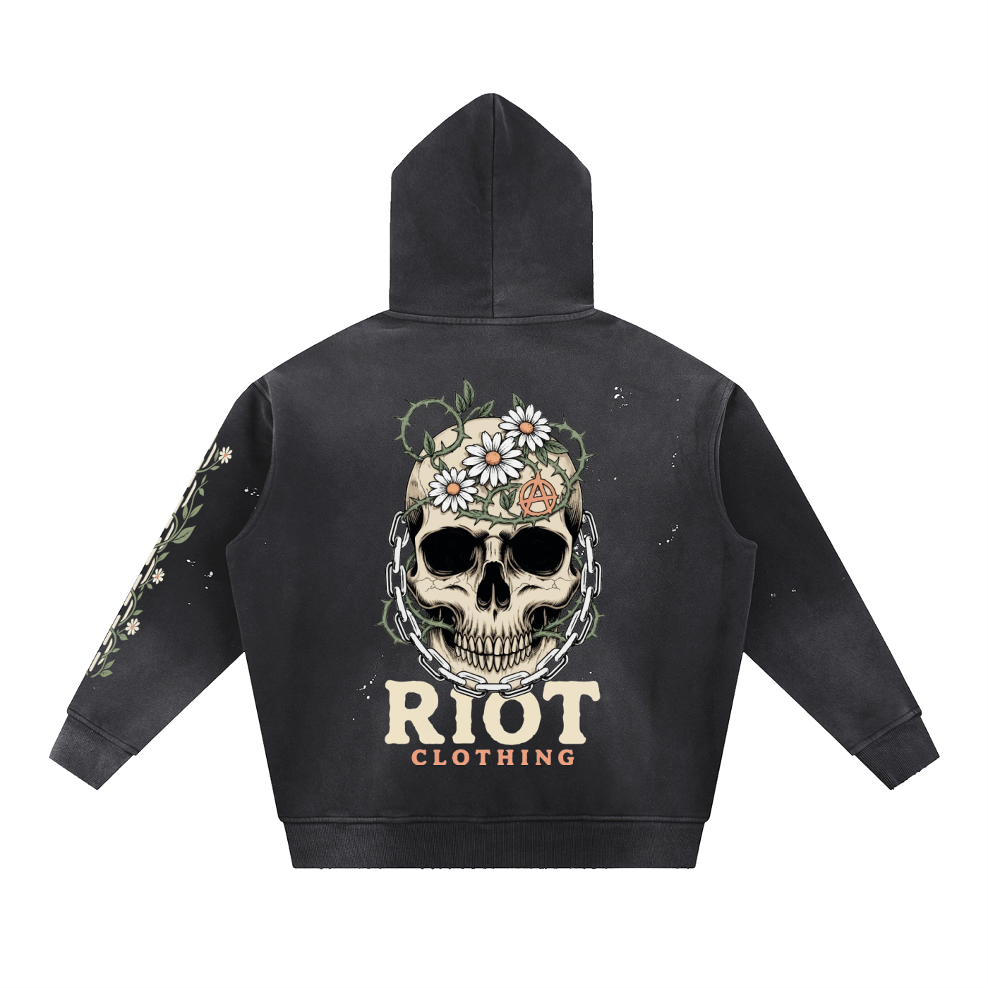 Vintage Washed Frayed Hoodie