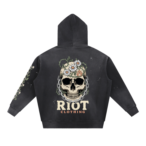 Vintage Washed Frayed Hoodie